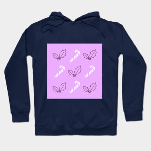 Lilac Candy Canes and Berries Hoodie